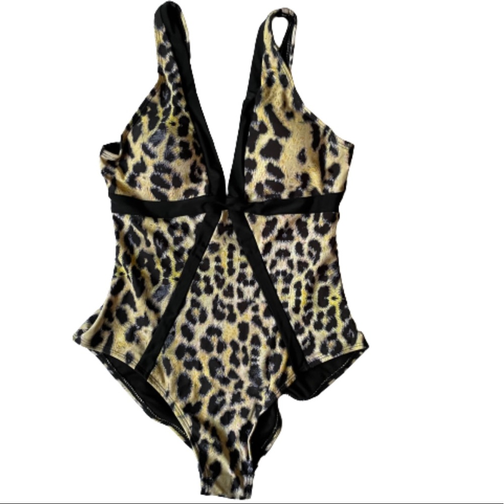 Swimall one piece leopard print one piece swimsuit size S
